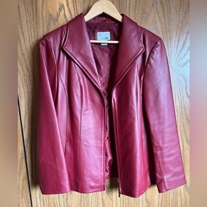 Beautiful burgundy leather jacket